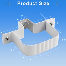 VYH Downspout Straps 2x3 and Wall Bracket, Fasteners White (2 Pack)