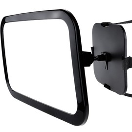 Dorart Rear Facing Baby View Mirror for Child Safety Car Seat - Crystal Clear Reflection via Crash-tested & Shatterproof Convex Mirror