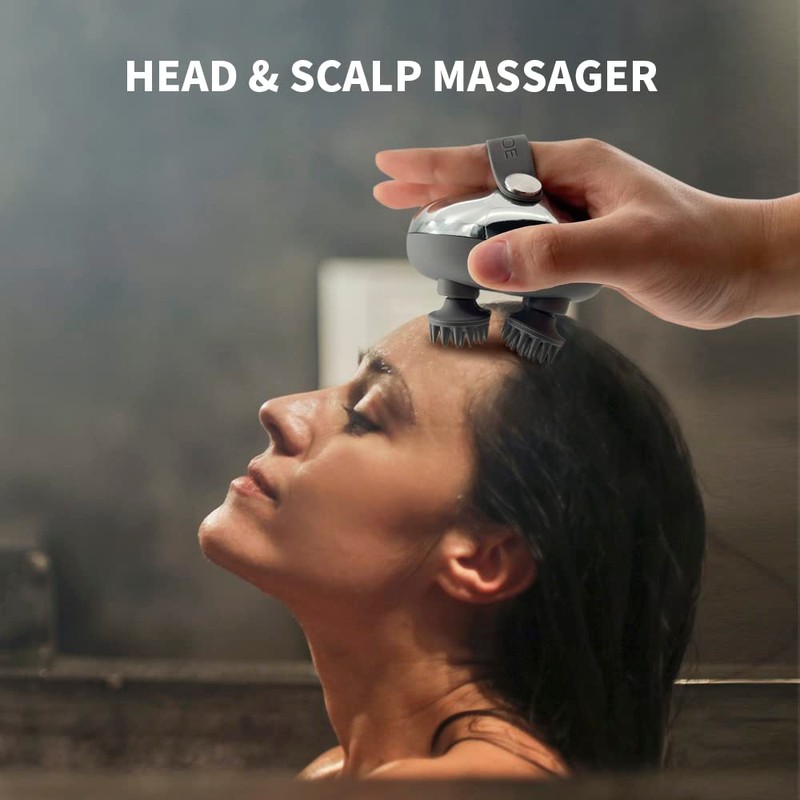 Scalp Massager, with 3 Kneading Modes and 8 Removable Claws