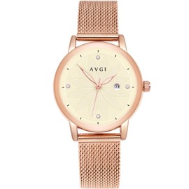 AVGI Women's Date Waterproof Watch with Replacement Band, Gloss × Yellow