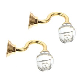 Cabilock Par de Alzapaños de Cristal para Cortinas – Sujetadores de Aleación en Forma de U, Ganchos Decorativos de Lujo para Sala y Recámara, Accesorios de Pared Estilo Clásico, 6 x 5.8 x 3 cm