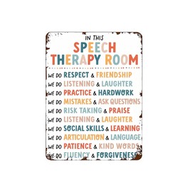 Speech Therapist, SLP Poster, Speech Language Pathologist Office Decor, Rainbow Boho, Speech Therapy Decor, Classroom Office Decor Metal Tin Sign 12x16 Inch Plaque