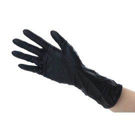 [PROWORK] Nitrile Long 300 Black (L) 50 Pieces Nitrile Gloves, 11.8 inches (30 cm), Thick, Food Sanitation Act Compliant, Hair Color, Hair Dying, Cooking, Cleaning, Experiments, Light Work