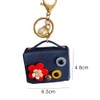 Mini Handbag Coin Purse Keychain for Women,Black Pendant Keyrings Makeup