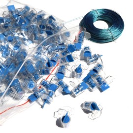 KINGCENT 100PCS Blue Plastic Meter Seal Sets Security Lock Fake Iron with 80M Copper Wires