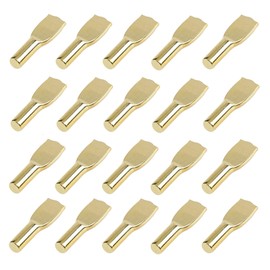 TERF® Electro Brass Plated Metal Push in Furniture Shelf Support Stud Pegs Pins for Kitchen Cabinet Wardrobe Bookcase Closet Glass Shelve and Furniture Shelf Support Use - Pack of 25