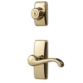 Ideal Security Inc. HK01-I-022 GL Lever Set for Storm and Screen Doors, 4-Piece, Bright Brass