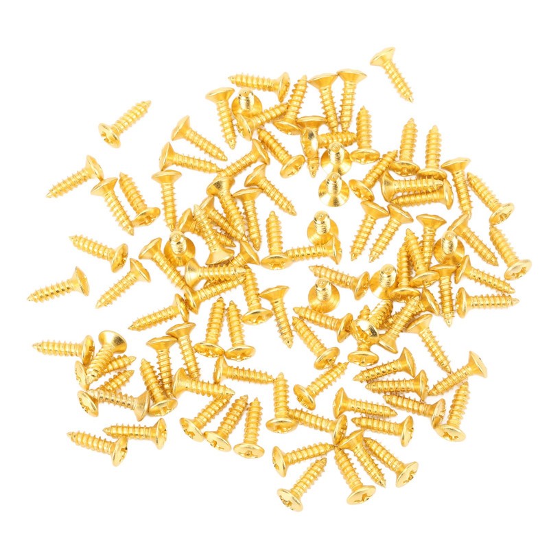 100PCS Guitar Pickguard Screws Metal Guard Plate Mounting Screw Electric