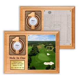 Eureka Golf Products Hole-in-One Ball and Scorecard or Photo Plaque with Free Engraved Plate