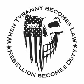 1776 American Flag Decal Skull USA Flag Patriotic Decal Waterproof Bumper Stickers for Car, Truck, SUV, Window Decoration (Black)