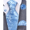 GUSLESON Baby Blue Tie for Men Paisley Fashion Wedding Necktie