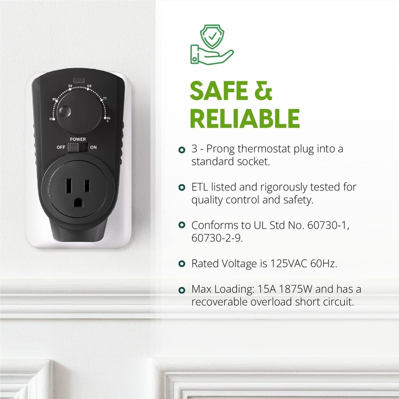 EconoHome Termostato ajustable, termostato universal de calefacción y refrigeración, compatible