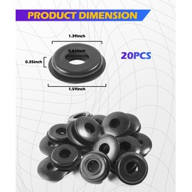 SCUARI 20PCS Glad Hand Seals for Glad Hand Air Hose,Car Accessories Rubber Washers,Hose Gasket Washers,Rubber Seals Black Gasket Elastic Grommets,Fit for Semi Trucks Trailers Tractors