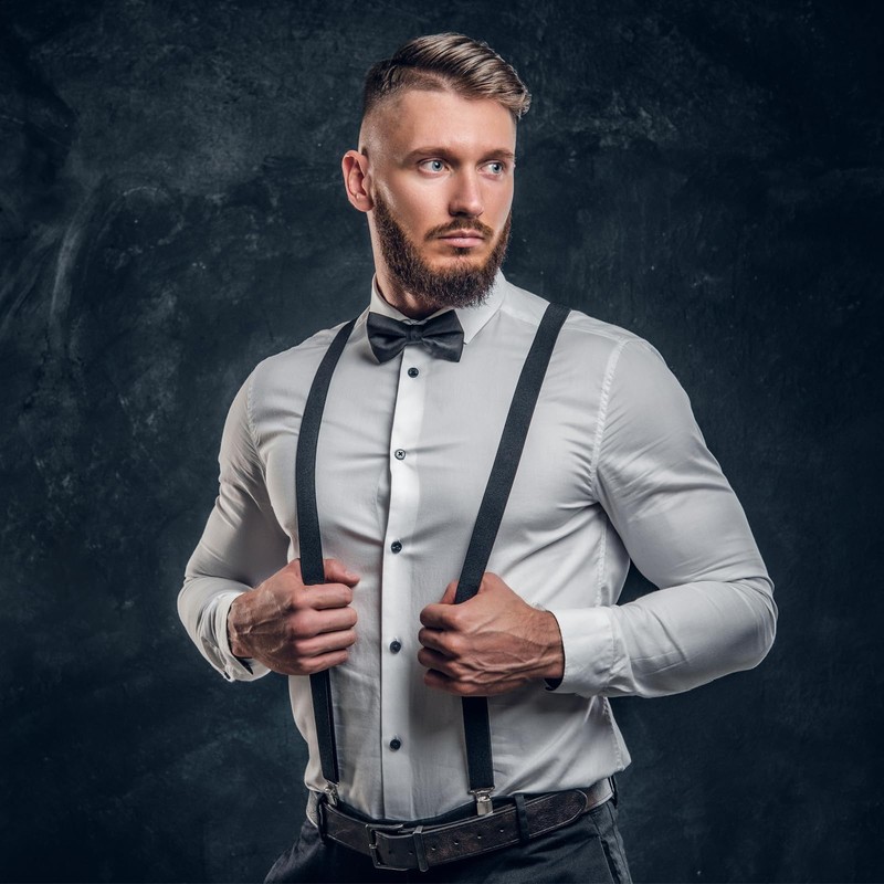 Men's Braces Wide 5 cm, Extra Strong Braces, Elastic and