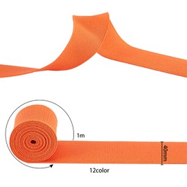 BENECREAT 13 Yards (12 Meters) 40mm Wide Flat Elastic Bands 12 Colors Sewing Elastic Ribbon Bands for Dress Skirt Waistband Wig Bands