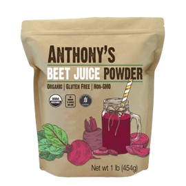 Anthony's Organic Beet Root Juice Powder, 1 lb, Gluten Free, Non GMO, Vegan Friendly