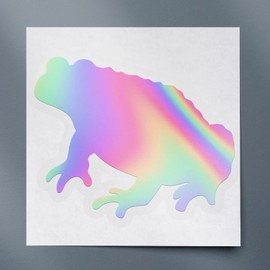Decal Stickers of Toad Silhouette Funny (Hologram) (Set of 2) Premium Waterproof Vinyl Decal Stickers for Laptop Smartphone Car Dirt Bike Wall Room Mason Jar Bathtub Door Skateboard - ANDstic049540HO