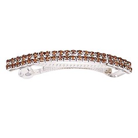 Rosemarie Collections Women's Classic Style Double Row Crystal Hair Clip (Topaz)