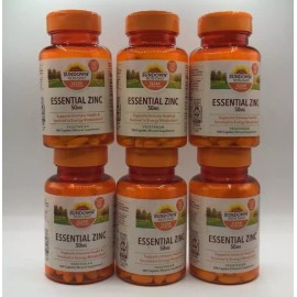 Sundown Naturals 6PK SunDown NON-GMO Essential Zinc 50 mg ~ 100 Capsules each ~ EXP 6/26