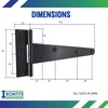 IRONTITE® 1 Pair Black T Hinges 150mm (6”), Gate Hinges