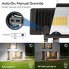 CINOTON 55W LED Flood Light 3CCT (3000K/4000K/5000K), 7700LM Dusk-to-Dawn Photocell
