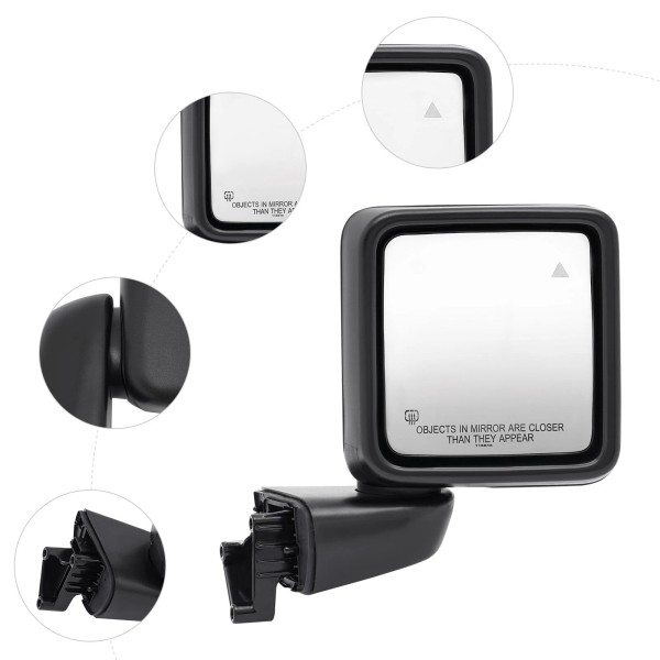 OCASAMI Right Side Rear Mirror for Jeep Wrangler Gladiator 18-21