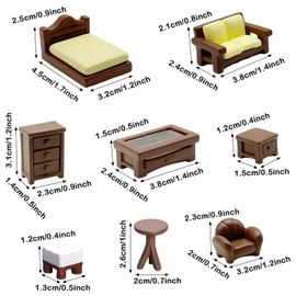 Cayway Pack of 16 Fairy Garden Accessories, Mini Chairs and Tables, Mini Furniture Accessories for Home Decoration, Fairy Garden, Micro Landscape Decoration