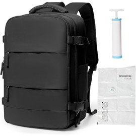 coowoz Vacuum Backpack with Pump Travel Backpack for Women Men Carry On Flight Approved Airplanes Compression Bags for Packing Personal item Travel Bag Essentials