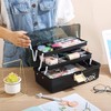 Kinsorcai 12'' Three-Layer Clear Plastic Storage Box/Tool Box, Multipurpose Organizer