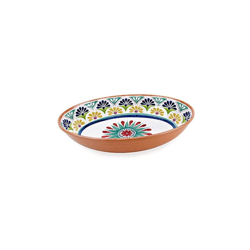 Purely Home Rio Medallion Melamine/Plastic Outdoor/BBQ/Picnic Oval Serving Bowl