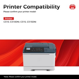 C310 C315 Toner Cartridge Set 4-Pack with chip High-Yield 006R04364 006R04365 006R04366 006R04367 Replacement for Xerox C310 C310DNI Versalink C315 C315DNI Color Printer Ink Black Cyan Magenta Yellow