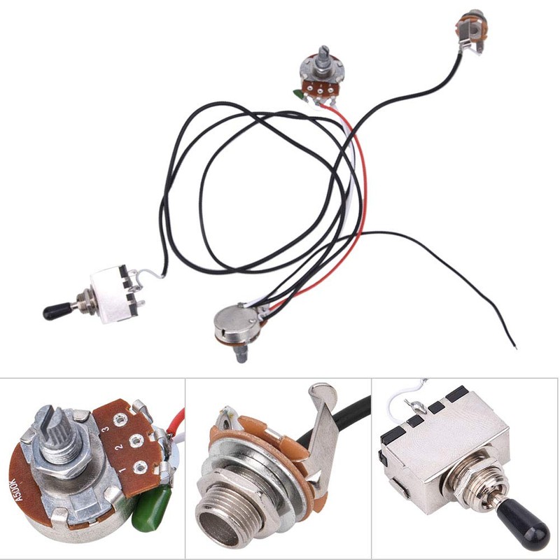 Guitar Wiring Harness, 3 Way Toggle Switch One Volume One