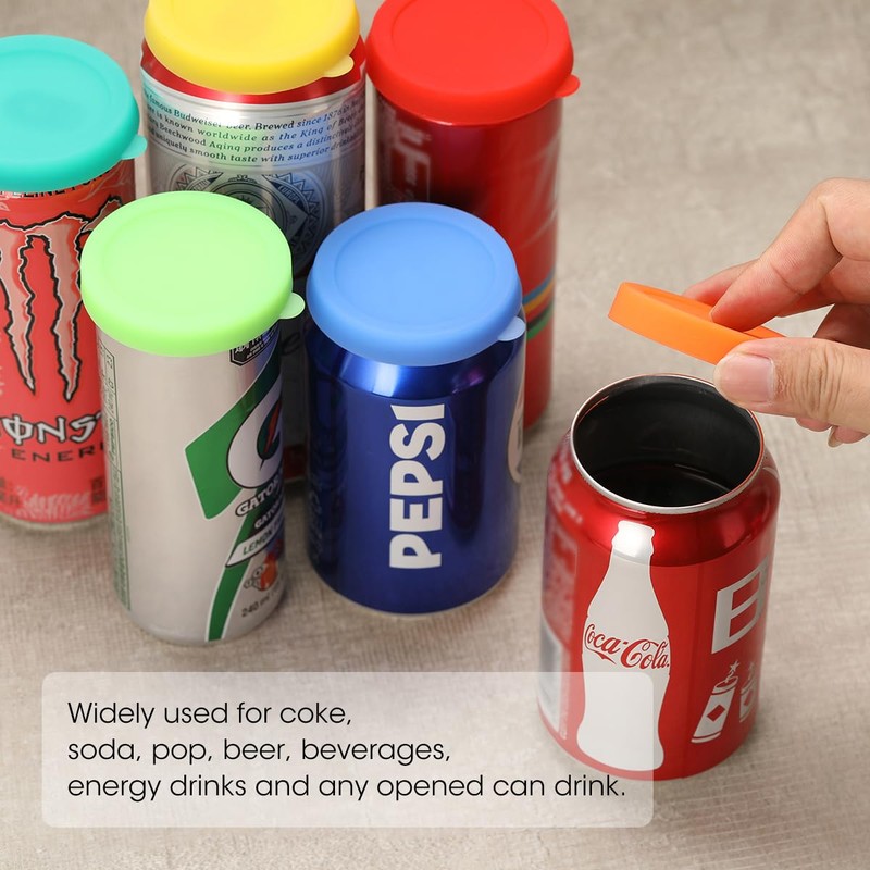 Aieve 6 Pack Soda Can Lids,Silicone Can Covers for Slim