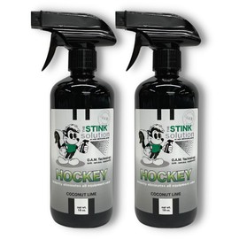 The Stink Solution Hockey Odor Eliminator For Strong Odor: Quickly Banish Sweat & Body Odor From Hockey Gear, Skates, Hockey Bags, Gloves, & More! Safe Hockey Deodorizer - 2 16 oz Bottles Coconut Lime