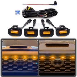 AUXLIGHT Car Accessories, 4PCS LED Front Grille Raptor Lights with Fuse & Wiring Harness, Compatible with 2020 2021 2022 Toyotaa Tacoma TRD Off Road & TRD Sport OEM/Aftermarket Grille (Amber)