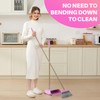 JOYMOOP Pink Broom and Dustpan Set with 56” Handle, Upright