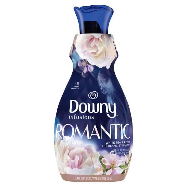 Downy Infusions Liquid Fabric Softener, Romantic,White Tea & Peony, 32 fl oz