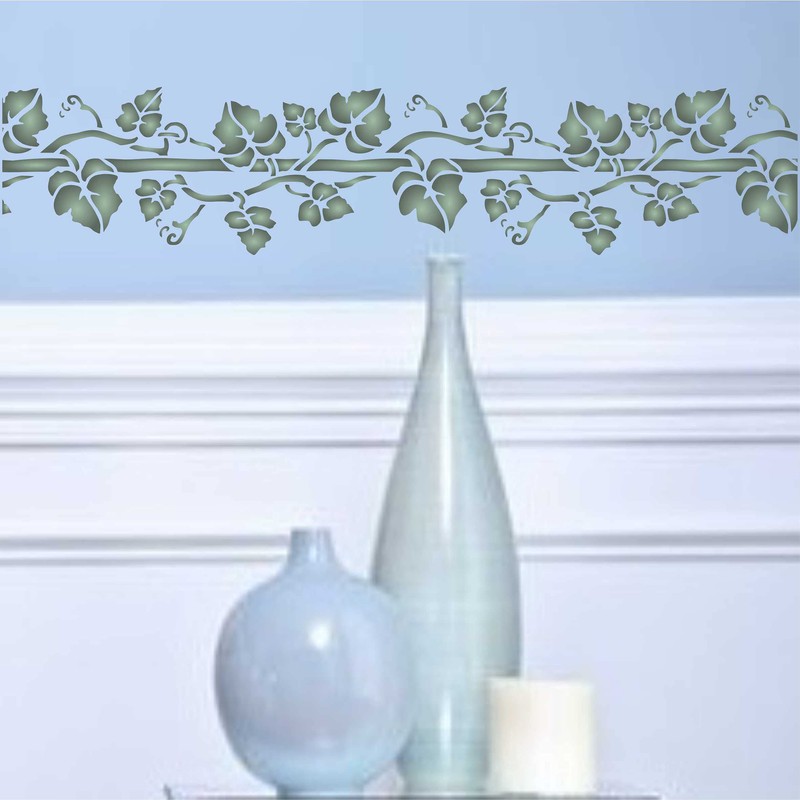 Vine Stencil, 14.5 x 6.5 inch - Classic Leaf Border