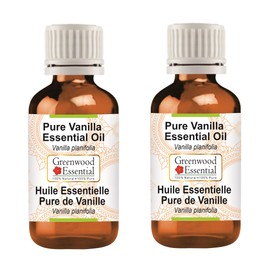 Greenwood Essential Pure Vanilla Essential Oil (Vanilla planifolia) Steam Distilled 100ml x 2 (6.76 oz)