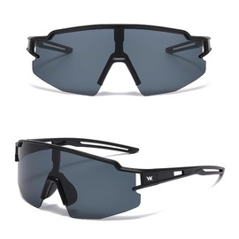 YASREKUYI Polarized Sunglasses for Men Women UV Protection Cycling Sunglasses Sport Glasses, Black-c1