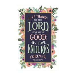 Psalm 107:1 Give Thanks Church Bulletins, 8 1/2 x 11 inches Flat, 100 Count