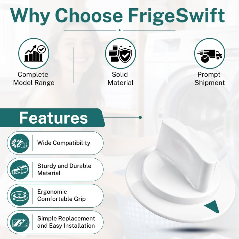 FrigeSwift WE1M652 Dryer Timer Knob 3 Pack for GE Hotpoint