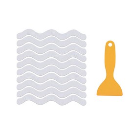 Non-slip stickers, safety shower non-slip strips, kitchen bathroom floor bathtub stairs ladder swimming pool adult and children bathtub stickers 30 strips, with scraper (transparent)