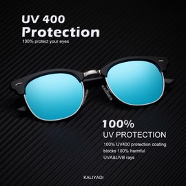 KALIYADI Polarized Sunglasses for Men and Women Semi-Rimless Frame Driving Sun glasses UV Blocking