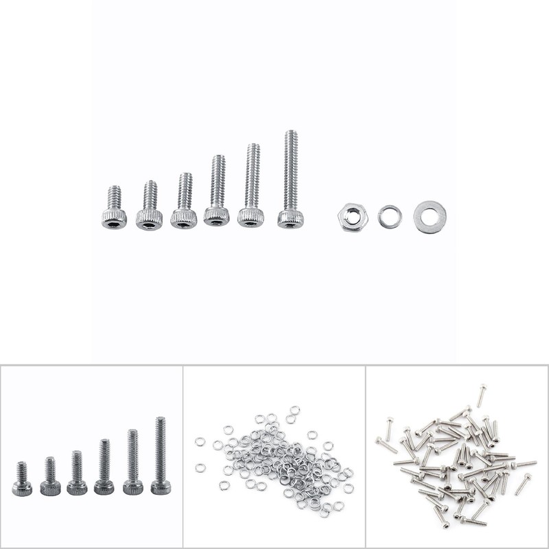M2 304 Stainless Steel Allen Screws With Hex Nuts Washers