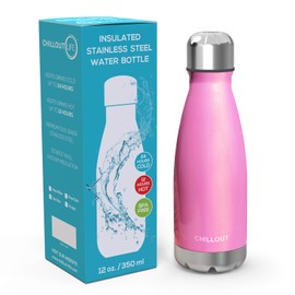 CHILLOUT LIFE Stainless Steel Water Bottle for Kids School: 12 oz Double Wall Insulated Cola Bottle Shape for Cold and Warm Drinks, BPA Free Metal Sports Bottle for Boys, Girls & Women