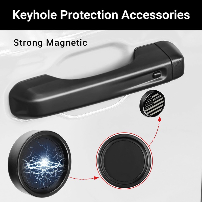 DWKJMYCP 3 PCS Keyhole Covers for 2018-2025 2026 Jeep Wrangler