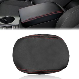 SYudwen Black Car Armrest Storage Box Lids Car Center Console Armrest Cover Protector Compatible with Civic 2022 2023 2024 2025 with CVT (Red line)