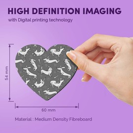 1 x Heart MDF Magnets - Cute Dachshund Puppy Dog 43892