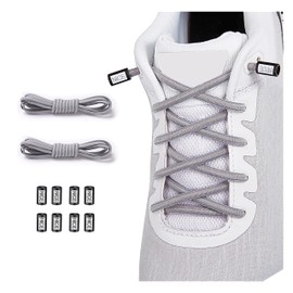 anan520 2 Pairs Elastic Shoelaces - Elastic No Tie Shoe Laces For Adults,Kids,Elderly Grey